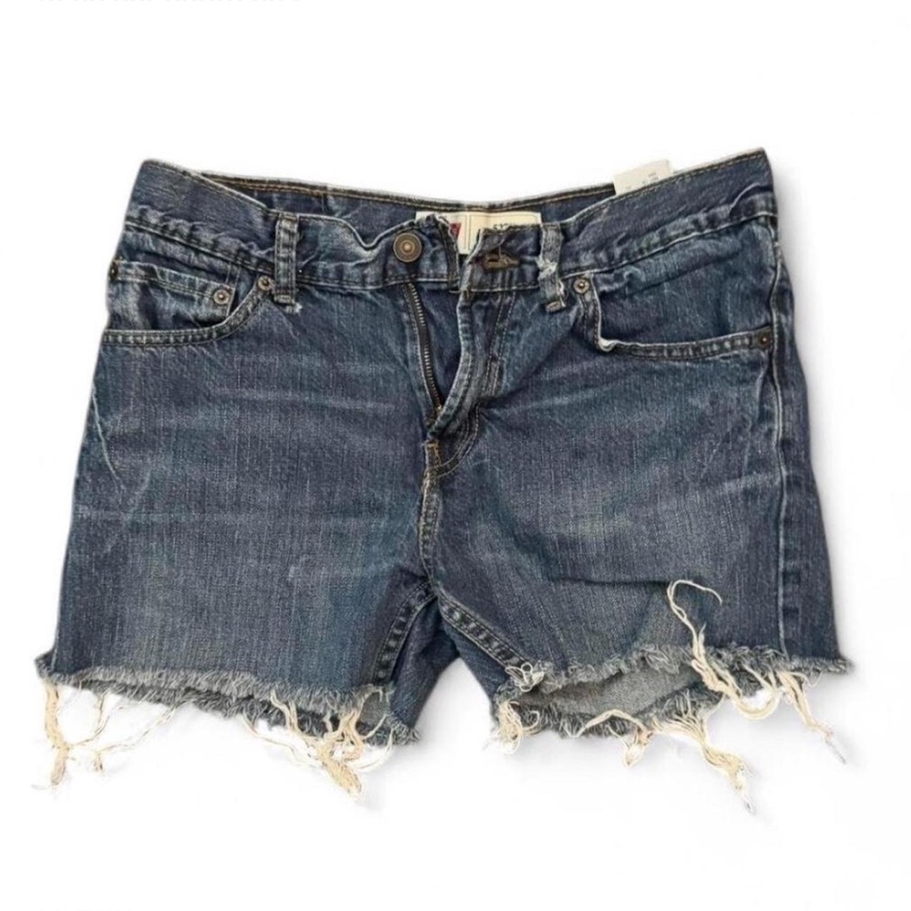 Levi's Distressed Blue Denim Shorts